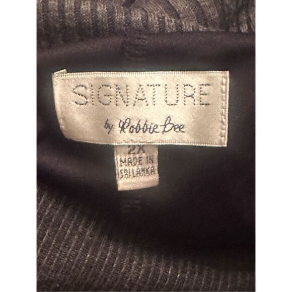 ROBBIE BEE Plus Size 2X grey Cowlneck Knit sweater Dress - Picture 5 of 9